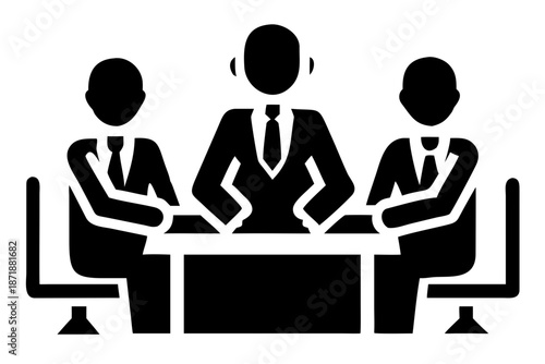 business board meeting silhouette illustration for office and corporate design