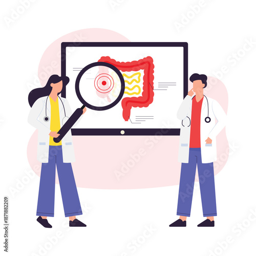 Colon Examination  Vector Illustration EPS 10 File 