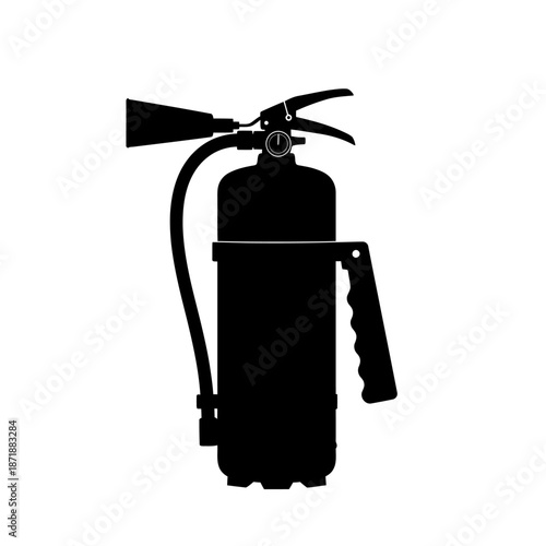 Simple black silhouette of a standard fire extinguisher safety equipment