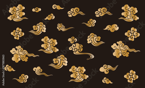 Eastern traditional auspicious cloud illustration design