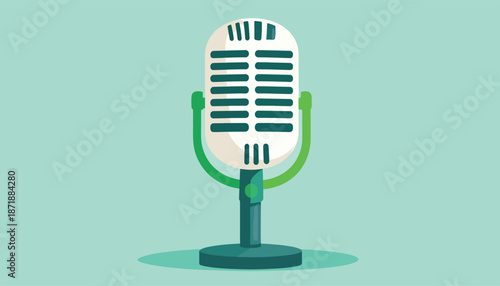 Vintage Microphone Illustration - A Classic Audio Recording Device.