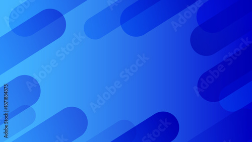 落ち着いた青グラデーションと透け楕円のビジネス向け抽象フレーム背景