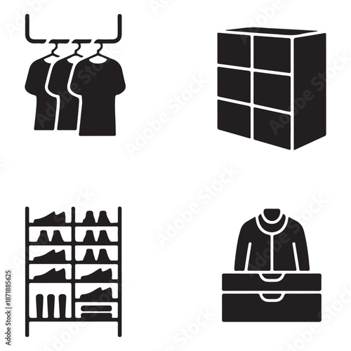 Closet organization apparel storage silhouette for tidy fashion space