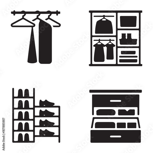 Closet organization clothing management silhouette for modern homes