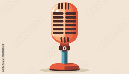 Vintage Microphone Illustration - A Classic Symbol of Voice and Communication.