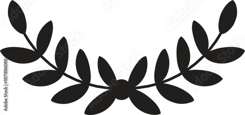Vector laurel wreath frame icon isolated