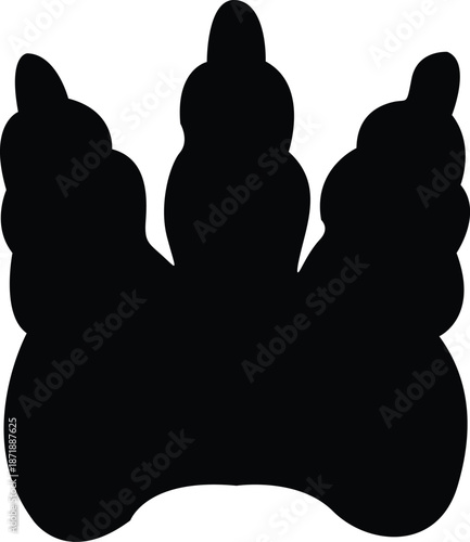 Animals footprints. Wildlife and birds tracks. Different paw prints. Black silhouette imprint icons. Bear and rabbit steps. Fauna trails with inscriptions. Vector zoo footsteps
