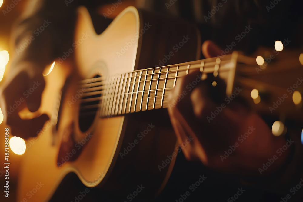Naklejka premium guitar player, AI generated image