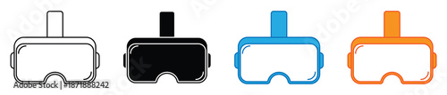 Virtual Reality VR Technology Flat Vector Icon