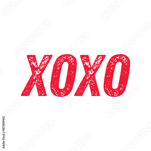 Xoxo typography Poster,  red color xoxo hugs and kissing brush lettering lipstick PNG design, xoxo art print, xoxo sticker for valentine, xoxo svg cut file, xoxo png, xoxo text vector.