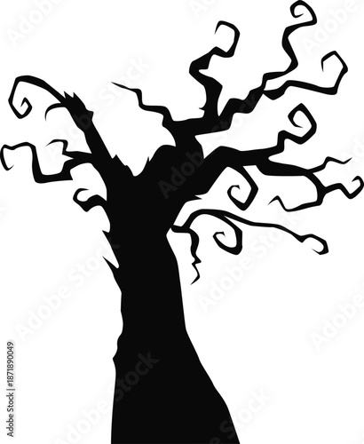 Big set of silhouettes of Halloween on a white background. Vector illustration