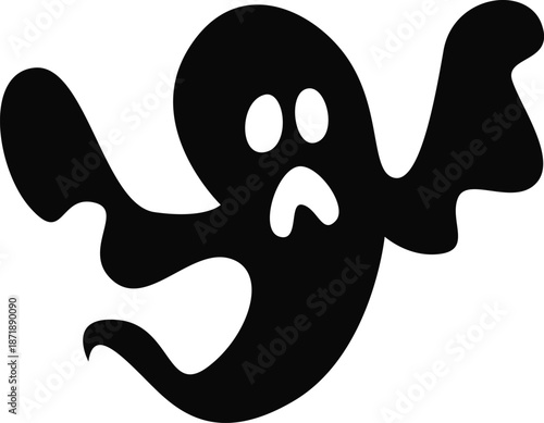 Big set of silhouettes of Halloween on a white background. Vector illustration