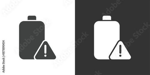 Battery Error or Damage Warning icon. Solid glyph series icon