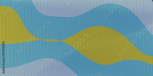 Flowing particle waves, abstract vector background, smooth flowing curved wave arrangement. Futuristic 3D mesh of dots.