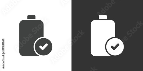 Battery Charged or Good Condition icon. Solid glyph series icon