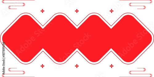 Traditional Chinese New Year red frame decorative vector. ฺcircle square rectangle border element. For websites, covers, posters, wallpapers, presentations, infographic.