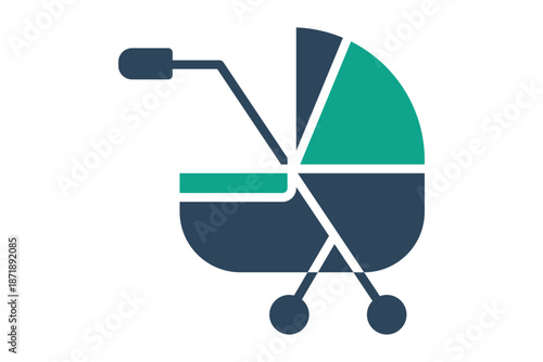Baby stroller icon. solid icon style. icon related to maternity.  benefit elements vector illustration