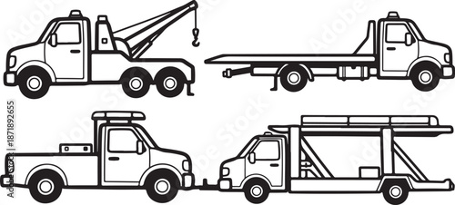 Tow trucks in various designs and configurations