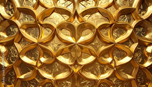 Intricate Golden Floral Pattern - A Luxurious and Ornamental Design.