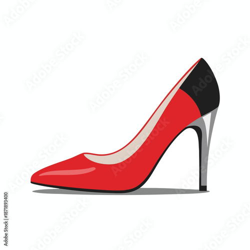 Red High Heel Shoe Vector Illustration