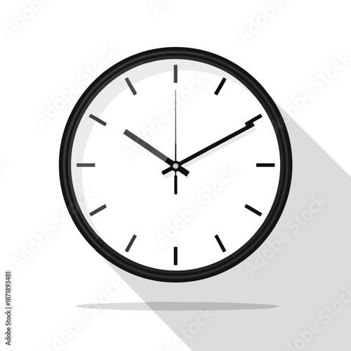 Simple Analog Clock on White Background