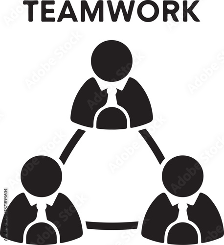 Three people working together in a team