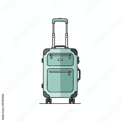 Modern Suitcase with Wheels and Handle