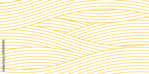 Yellow instant noodle, pasta and spaghetti texture with geometric wavy lines. Ramen, pasta vector pattern. Background abstract food illustration