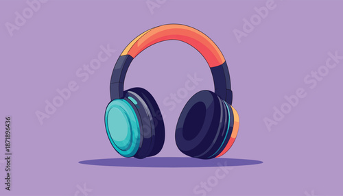 Stylish Orange and Teal Headphones for Music Lovers.