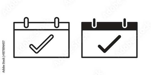 Appointment icons in a black filled and outlined style. Set of vector icons