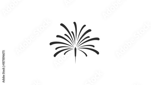 A black of a firework exploding a white white with explosion and illustration and celebration and party Silhouette vector on whit Background
