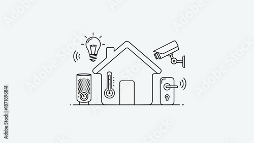 Smart Home Technology and Automation Concept Illustration.