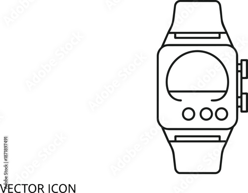 Digital Wristwatch Icon Vector Graphic.