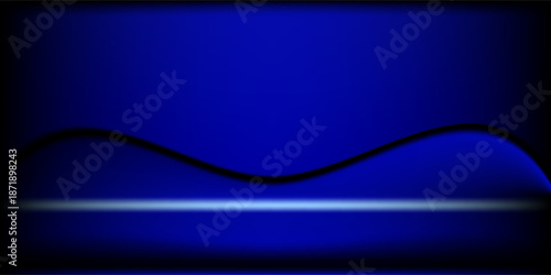 Blue and Black gradient background. Dark blue studio room background. Clean design for displaying product. Space for selling products on the website. Vector illustration.