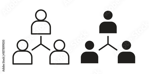 Collaboration icons in a black filled and outlined style. Set of vector icons
