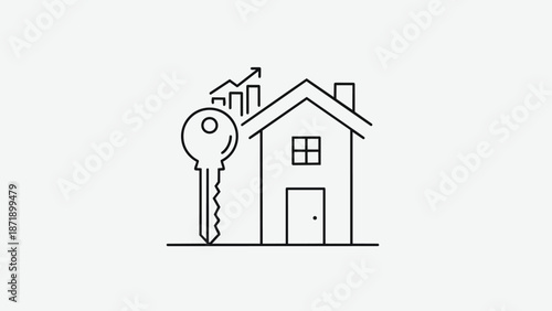 Real Estate Investment Growth Key Icon.
