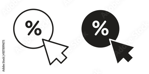 CTR icons in a black filled and outlined style. Set of vector icons