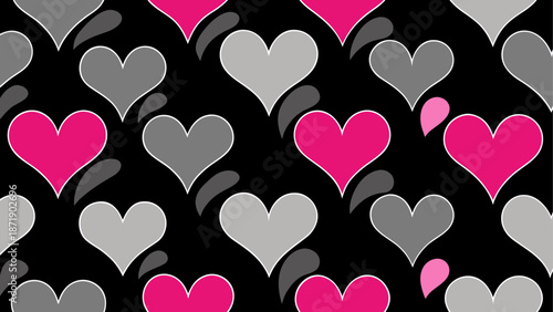 Colorful hearts pattern Vector, illustration