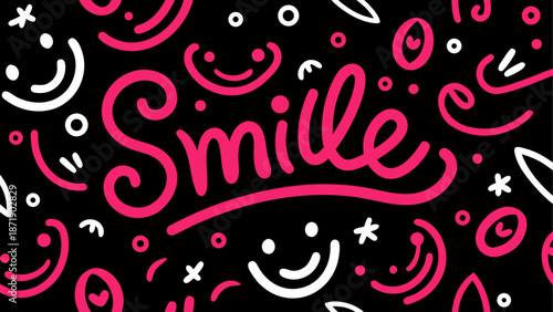 Bright smile design Vector, illustration