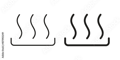 Heat icons in a black filled and outlined style. Set of vector icons