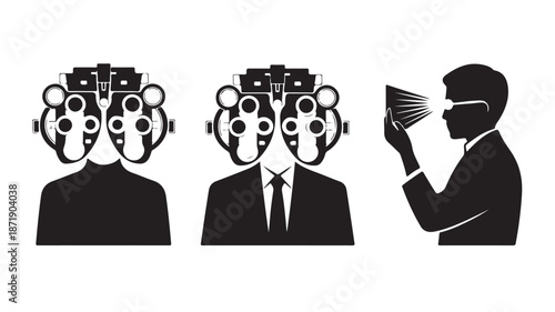 Eye Exam Silhouette, Vision Test, Ophthalmology Clinic