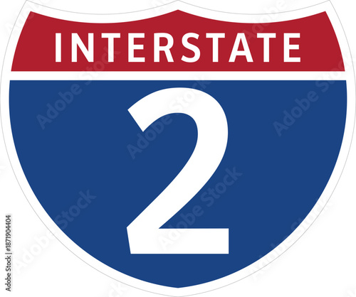 I-2, Interstate 2 Highway System Design Sign