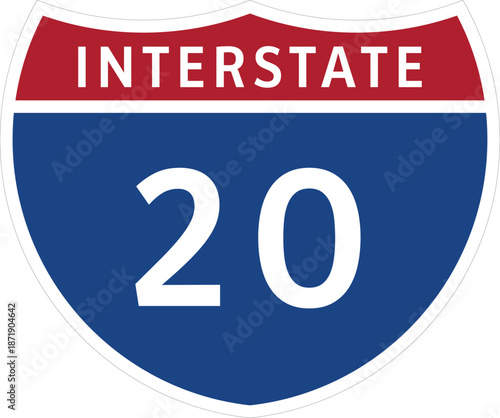 I-20, Interstate 20 Highway System Design Sign