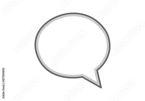 Burbuja de diálogo ovalada con borde gris y fondo blanco para insertar texto