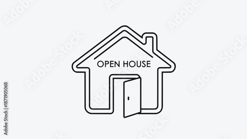 Open House Icon Symbolizing Real Estate Opportunity.
