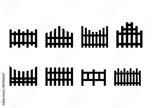 Set of Fence Icon. Simple Fence Icon Set Fot Web Design With White Background.