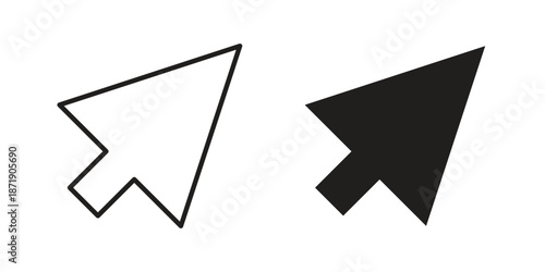 Mouse icons in a black filled and outlined style. Set of vector icons