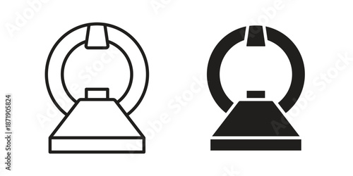 MRI icons in a black filled and outlined style. Set of vector icons