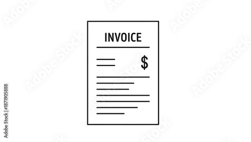 A detailed illustration of an invoice document with dollar sign