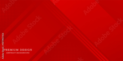Abstract Red Geometric Background with Diagonal Layers and Halftone Dots. Suit for banner, web, brochure, pamflet and presentation